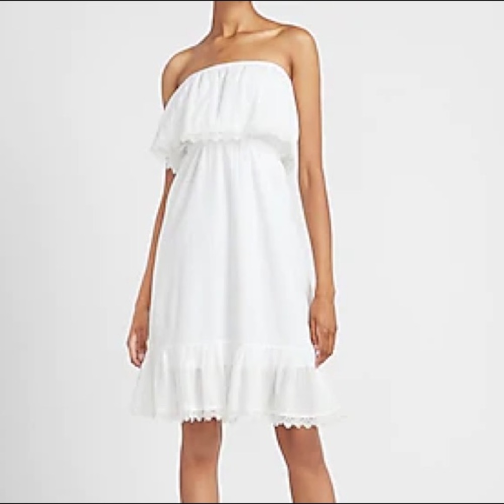 🆕 Express strapless lace trim midi dress (NWT)